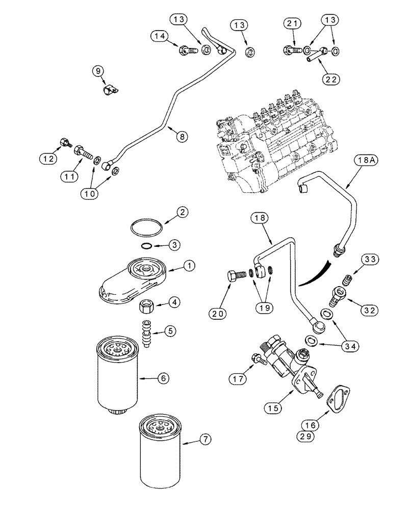 Схема запчастей Case IH 8950 - (3-016) - FUEL FILTER AND TRANSFER PUMP, 6TA-830 EMISSIONS CERTIFIED, 8950 TRACTOR ONLY (03) - FUEL SYSTEM