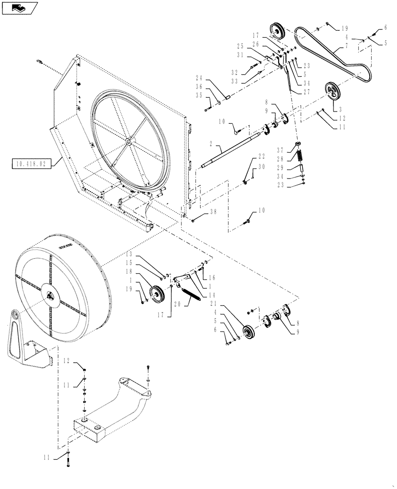 Схема запчастей Case IH 7230 - (10.418.01[02]) - ROTARY AIR SCREEN DRIVE T2/T4 (10) - ENGINE