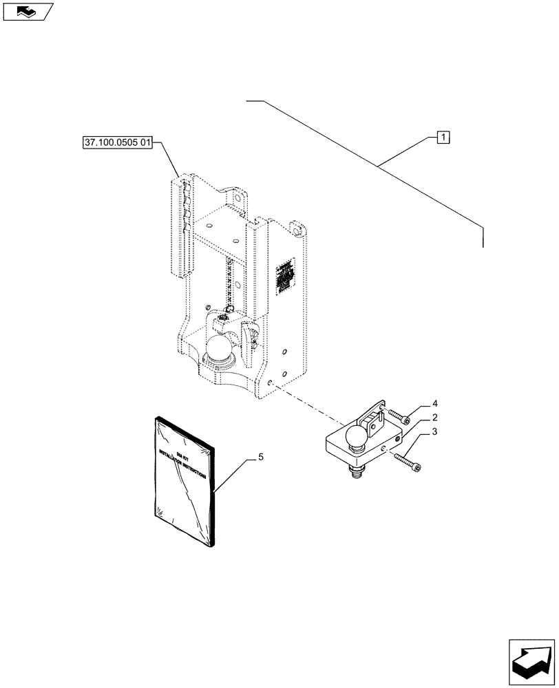 Схема запчастей Case IH PUMA 200 - (88.037.19) - DIA KIT - K80 BALL STEERING GUIDE (88) - ACCESSORIES
