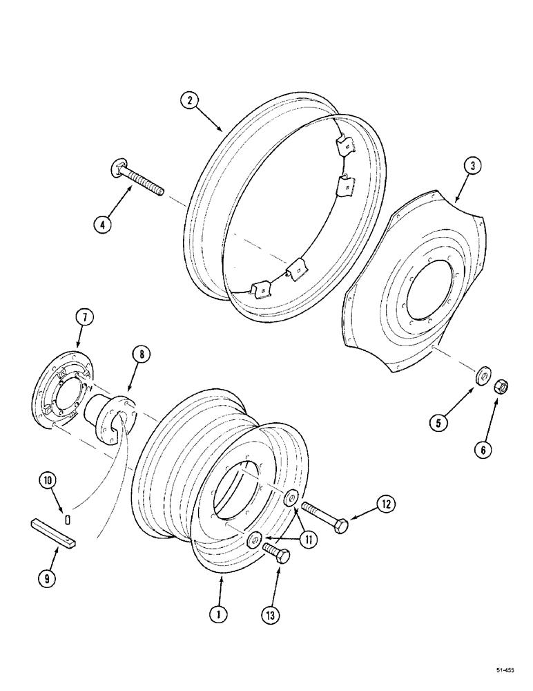 Схема запчастей Case IH 5150 - (6-152) - REAR WHEELS - NON ADJUSTABLE (06) - POWER TRAIN