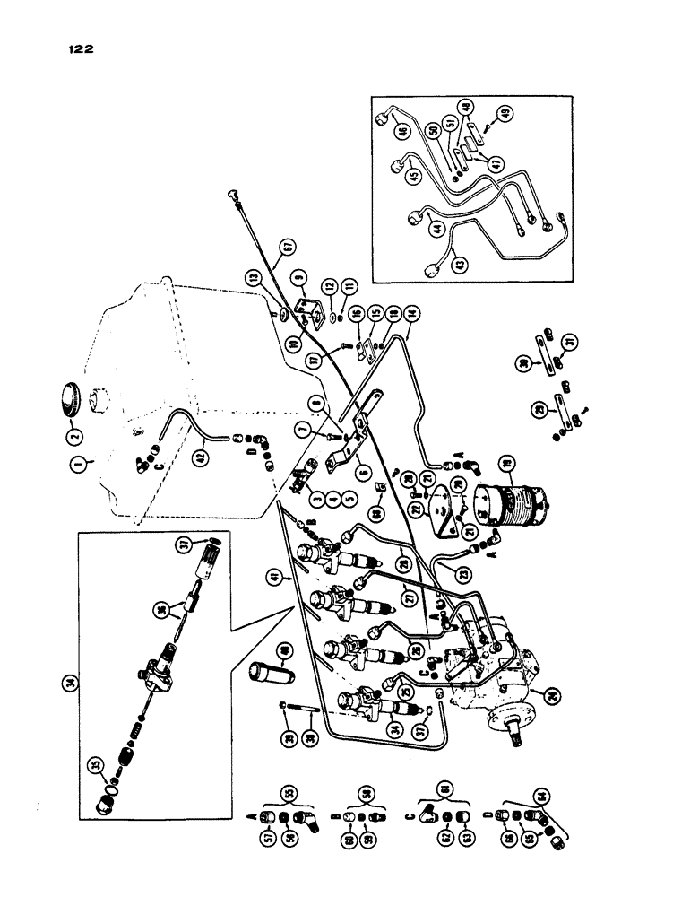 Схема запчастей Case IH 430 - (122) - FUEL SYSTEM, BEFORE S/N 8217374, PRIOR TO S/N 8262800, 430 MODEL, 188 DIESEL ENGINE (03) - FUEL SYSTEM