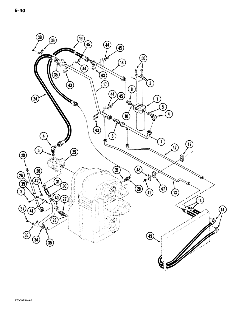 Схема запчастей Case IH 9270 - (6-40) - TRANSMISSION LUBRICATION, TRANSMISSION TO COOLER (06) - POWER TRAIN