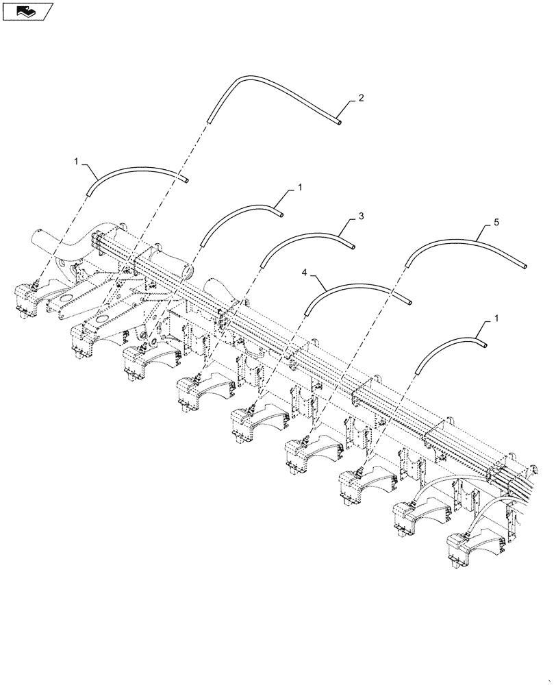 Схема запчастей Case IH 1265 - (79.904.AA[10]) - BULK FILL HOSE MIDDLE LEFT FOR 36/30 (79) - PLANTING