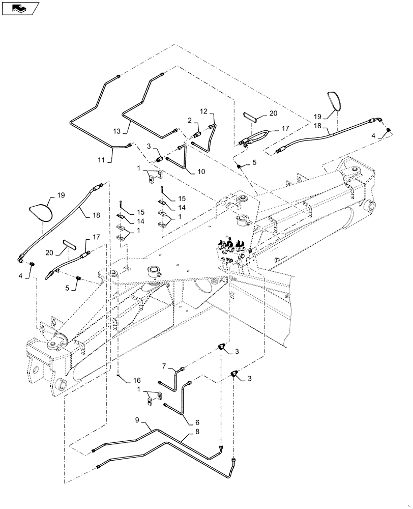 Схема запчастей Case IH 1265 - (35.944.AI[09]) - HYDRAULICS FOLD CENTER (35) - HYDRAULIC SYSTEMS