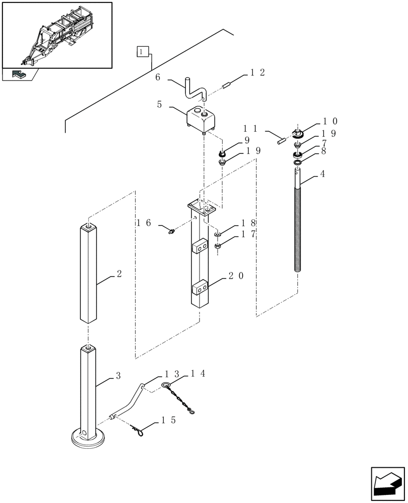 Схема запчастей Case IH LBX332R - (12.04[01]) - JACK (12) - MAIN FRAME