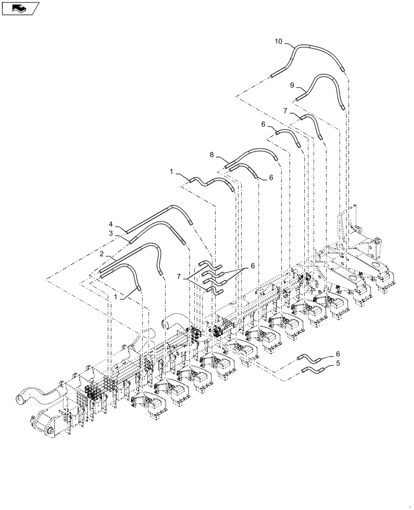 Схема запчастей Case IH 1265 - (79.904.AA[22]) - BULK FILL HOSE RIGHT FOR 36/20 (79) - PLANTING