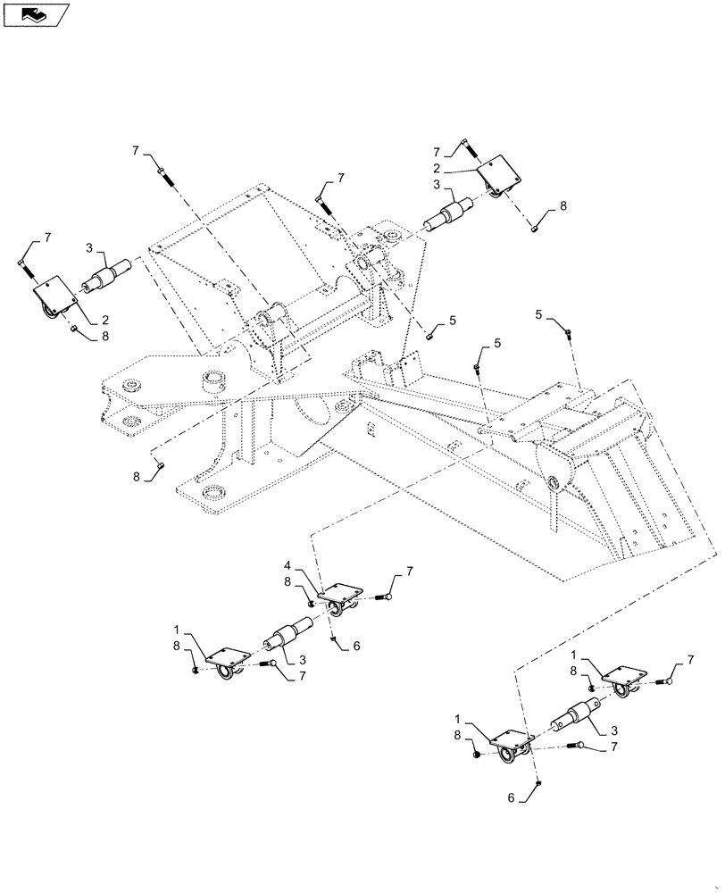 Схема запчастей Case IH 1265 - (79.100.AC[11]) - BULK FILL LOAD CELL MOUNTING (79) - PLANTING