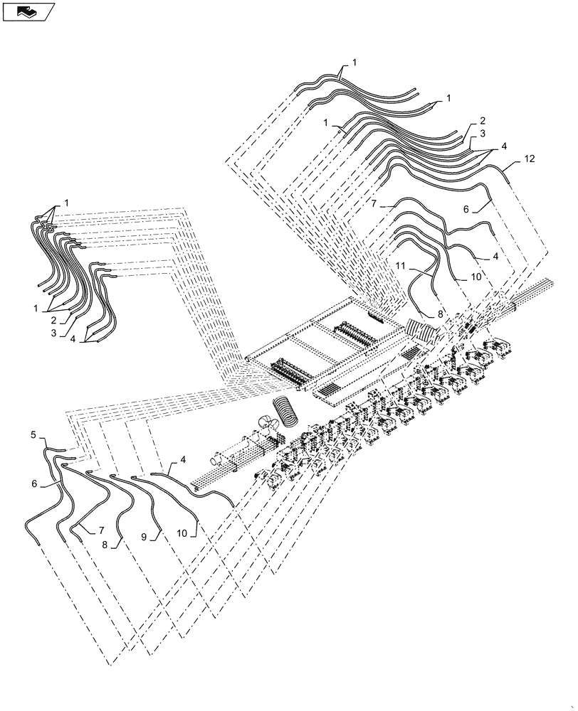 Схема запчастей Case IH 1265 - (79.904.AA[21]) - BULK FILL HOSE CENTER FOR 36/20 (79) - PLANTING