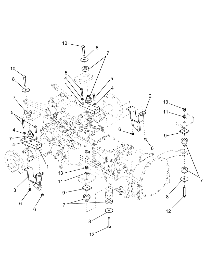 Схема запчастей Case IH FARMALL 40 - (10.01.02) - CAB MOUNT WITHOUT LOADER (10) - OPERATORS PLATFORM/CAB