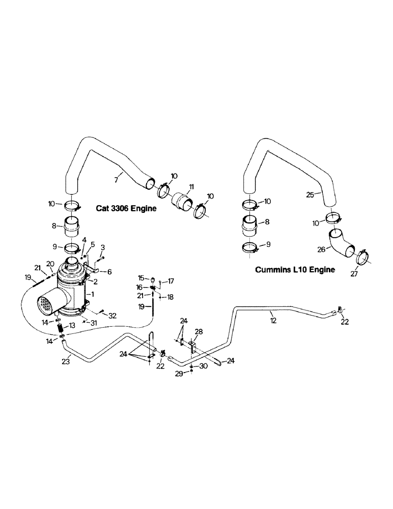 Схема запчастей Case IH KR-1280 - (04-08) - AIR INTAKE SYSTEM (04) - Drive Train