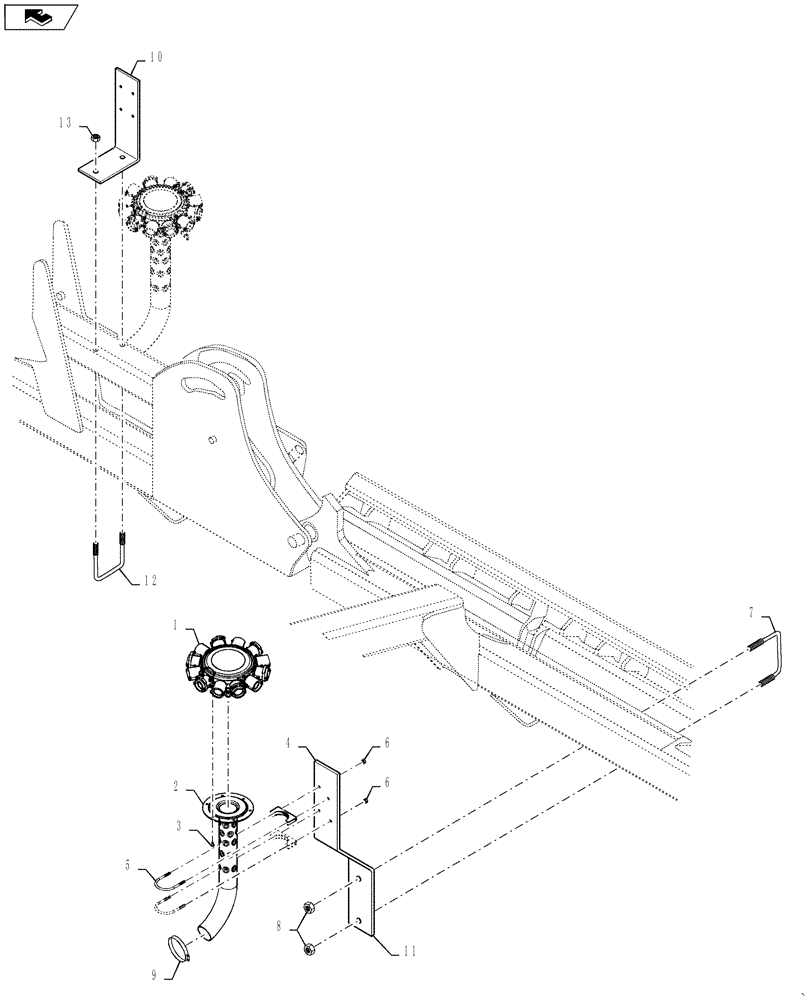 Схема запчастей Case IH 500 - (79.904.AA[05]) - AIR DISTRIBUTION HEADER AND MOUNTING (79) - PLANTING