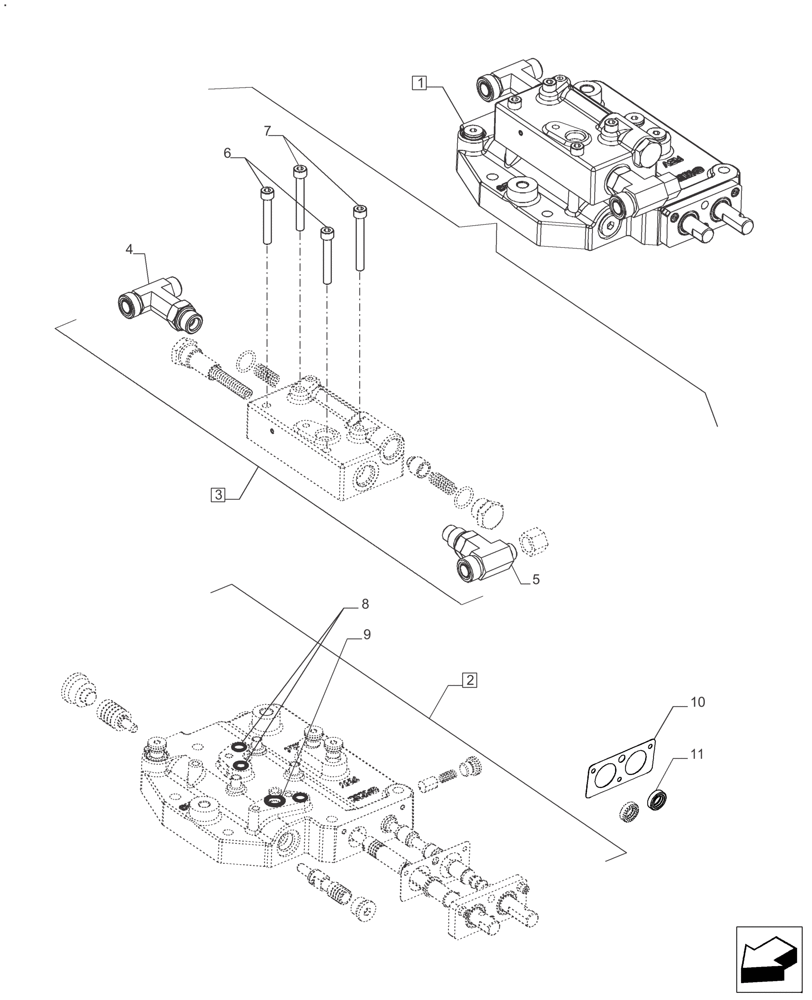 Схема запчастей Case IH FARMALL 110A - (21.134.AB[02]) - POWERSHUTTLE, VALVE, COMPONENTS (21) - TRANSMISSION