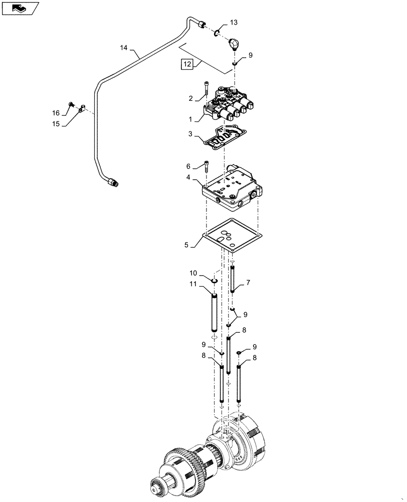 Схема запчастей Case IH MAGNUM 280 - (21.135.AQ[03]) - VAR - 429330, 429331, 429332, 429333 - POWERSHIFT - TRANSMISSION CONTROL VALVE COMPONENTS (21) - TRANSMISSION