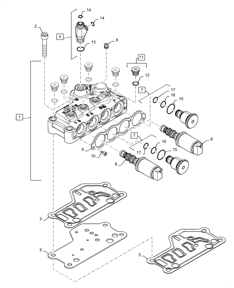 Схема запчастей Case IH MAGNUM 370 - (21.505.AQ[04]) - TRANSMISSION - CVT - CONTROL VALVE - FORWRD / REVERSE (21) - TRANSMISSION