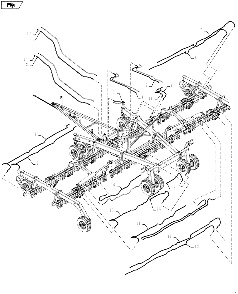 Схема запчастей Case IH 500T - (35.944.AI[07]) - 40 FOOT 10 INCH HYDRAULIC LINES (35) - HYDRAULIC SYSTEMS