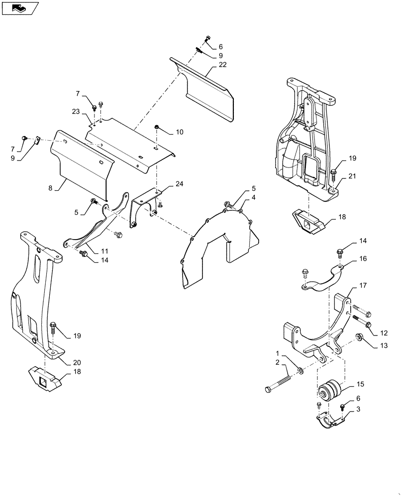 Схема запчастей Case IH MAGNUM 225 - (10.012.03) - ENGINE MOUNTING, SADDLE SUSPENSION (10) - ENGINE