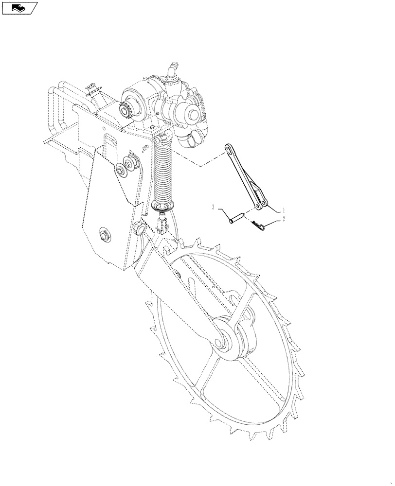 Схема запчастей Case IH 4025 - (63.100.AI[03]) - FERTILIZER CONTACT WHEEL LOCK UP (63) - CHEMICAL APPLICATORS