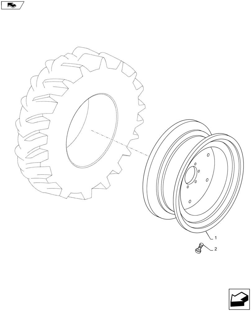 Схема запчастей Case IH MAXXUM 140 - (44.520.AF[07]) - VAR - 8975401, 8982801 - REAR WHEELS (44) - WHEELS