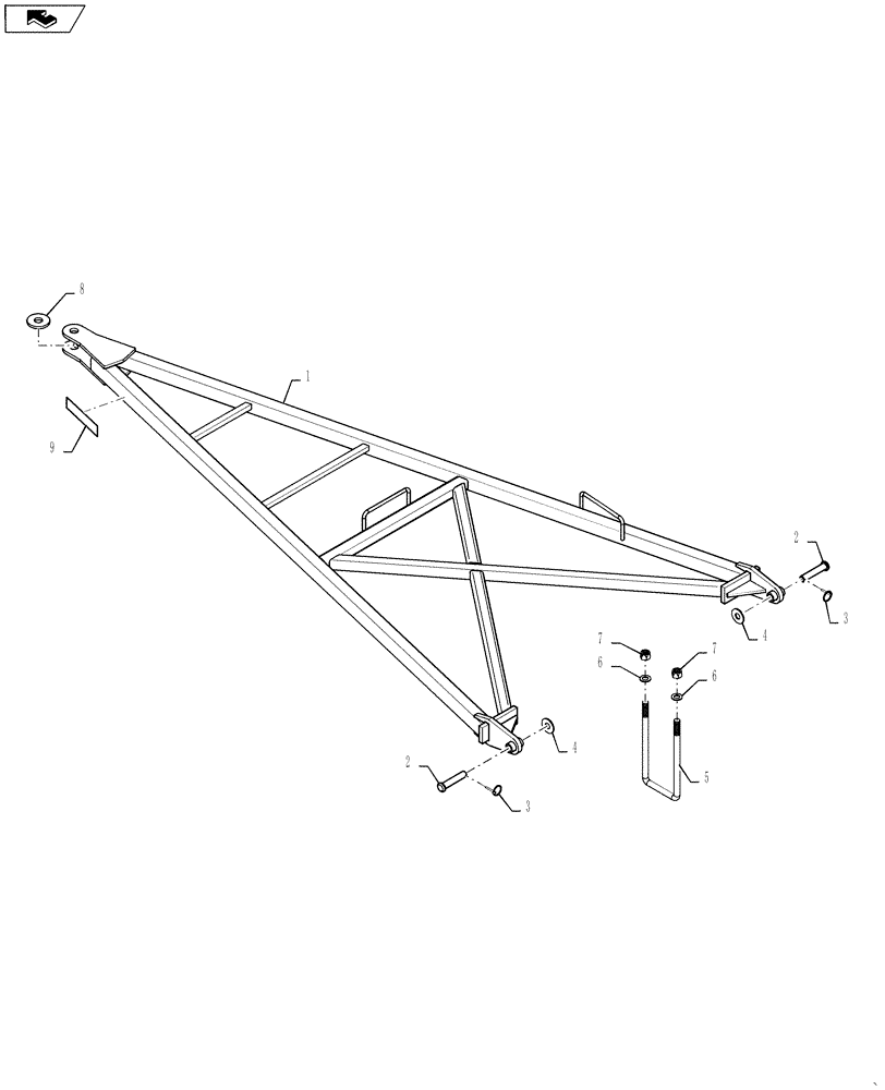 Схема запчастей Case IH 500 - (37.100.AF[02]) - REAR HITCH 40 FOOT FOR TBH CART (37) - HITCHES, DRAWBARS & IMPLEMENT COUPLINGS