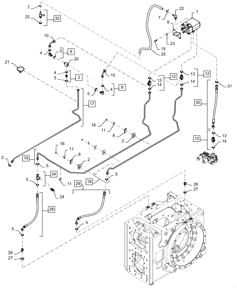 Схема запчастей Case IH MAGNUM 370 - (36.100.AI[02]) - MASTER BRAKE WITH PNEUMATIC TRAILER BRAKE (36) - PNEUMATIC SYSTEM