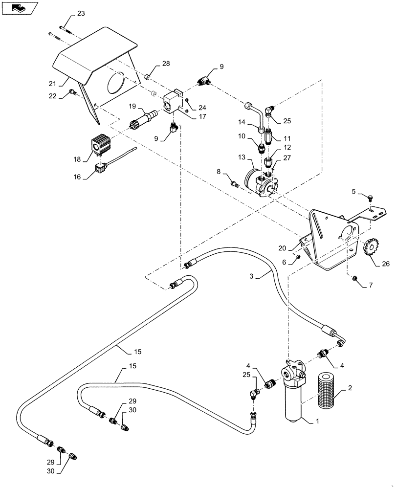 Схема запчастей Case IH 4025 - (35.000.AA[03]) - HYDRAULIC DRIVE COMPONENTS (35) - HYDRAULIC SYSTEMS