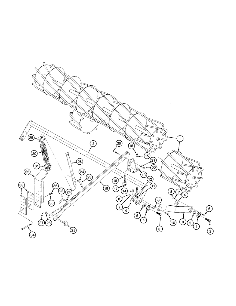 Схема запчастей Case IH 4200 - (09-24) - DOUBLE ROLLING BASKET MOUNTING (09) - CHASSIS/ATTACHMENTS