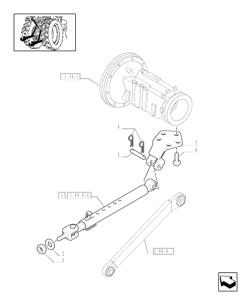 Схема запчастей Case IH JX1085C - (1.89.9) - LATERAL STABILIZERS (09) - IMPLEMENT LIFT