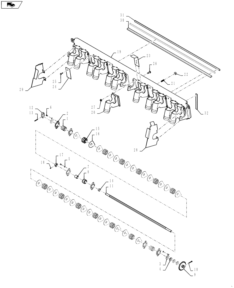 Схема запчастей Case IH 500 - (60.110.AD[06]) - METER ROLLERS 40 FOOT 10 INCHES (60) - PRODUCT FEEDING