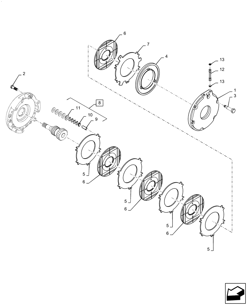 Схема запчастей Case IH MAGNUM 370 - (33.202.AR[01]) - BRAKE ASSY DIFFERENTIAL (33) - BRAKES & CONTROLS