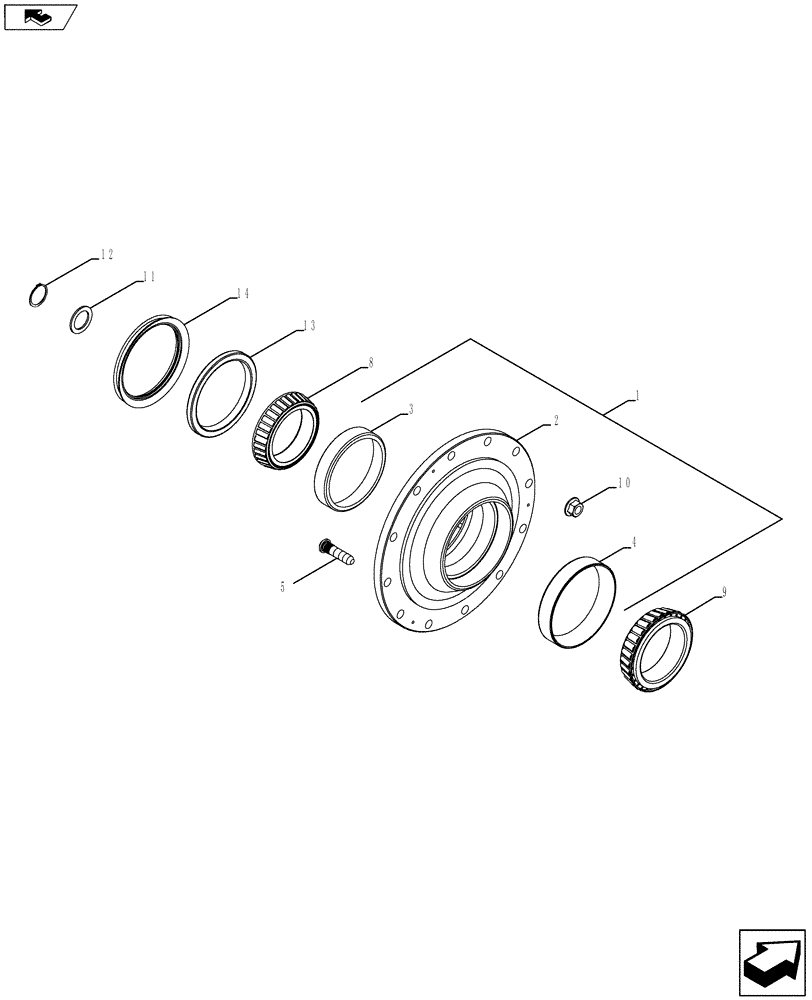 Схема запчастей Case IH MAGNUM 260 - (25.108.AB[02]) - VAR - 420224, 420228 DANA HUB, CLASS 4.75 (25) - FRONT AXLE SYSTEM