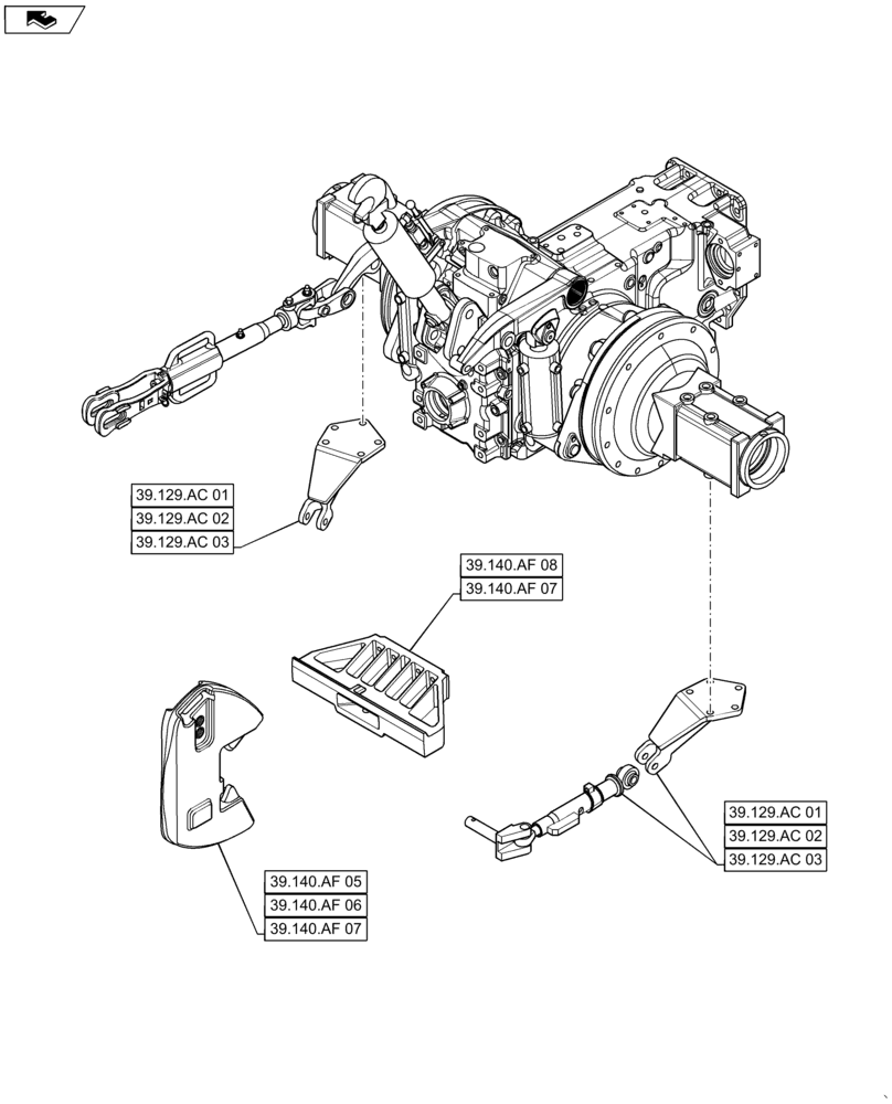 Схема запчастей Case IH MAXXUM 140 - (00.000.39) - PICTORIAL INDEX - FRAMES AND BALLASTING (00) - GENERAL & PICTORIAL INDEX