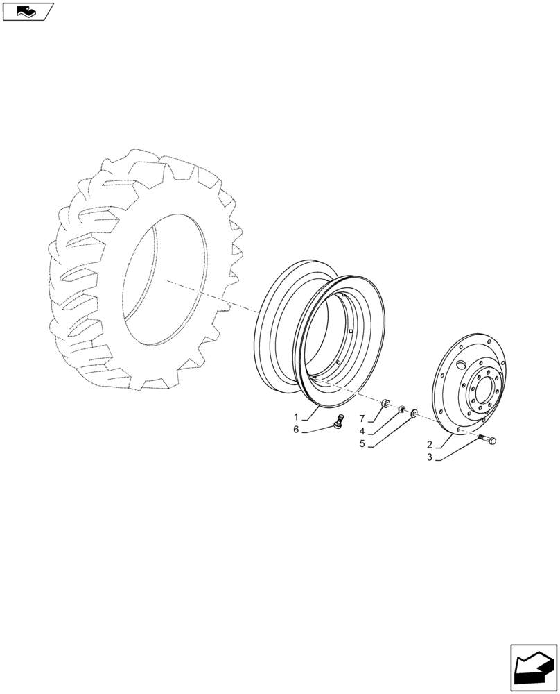 Схема запчастей Case IH MAXXUM 140 - (44.520.AF[09]) - VAR - 8370404, 8388404, 8380404, 8982801, 8328404, 8375501, 8976401, 8978401, 8969401, 8986401 - REAR WHEELS (44) - WHEELS