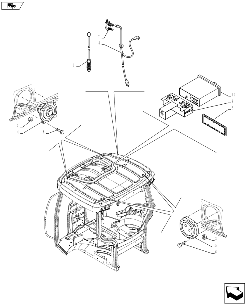 Схема запчастей Case IH MAXXUM 115 - (55.512.CC[01]) - VAR - 331515, 331520, 743729, 333776, 743714, 338776, 743712, 338777, 743711, 338777, 743711 + STD - RADIO FOR HIGH ROOF (55) - ELECTRICAL SYSTEMS