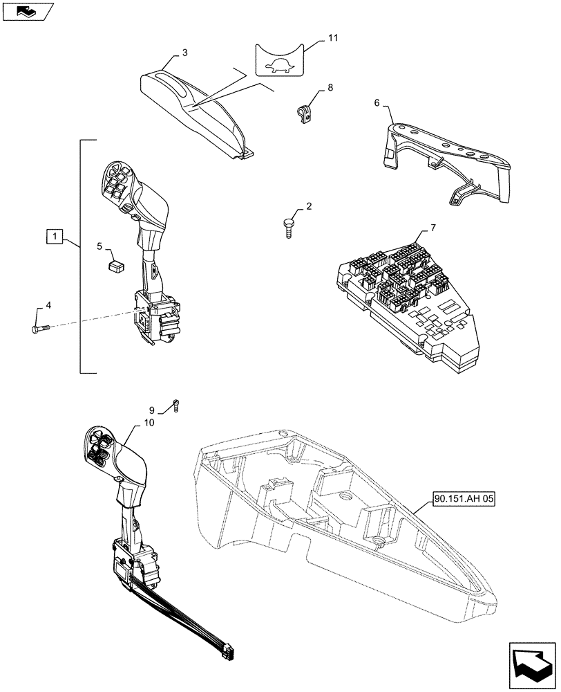 Схема запчастей Case IH MAXXUM 115 - (55.512.CS[01]) - VAR - 330687, 330688, 332023, 332024 - ARMREST CONTROL UNIT - ELECTRONIC CONTROLS AND ELECTRONIC CONTROL UNIT (55) - ELECTRICAL SYSTEMS