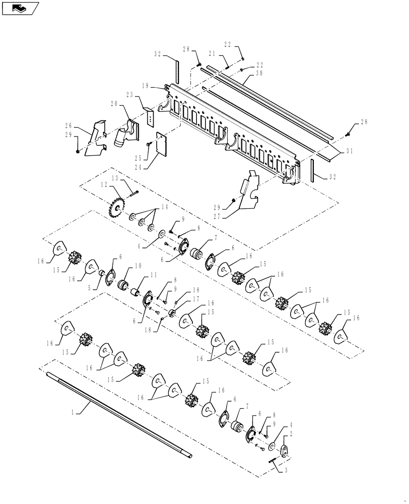 Схема запчастей Case IH 500 - (60.110.AD[04]) - METER ROLLERS 30 FOOT 10 INCH (60) - PRODUCT FEEDING