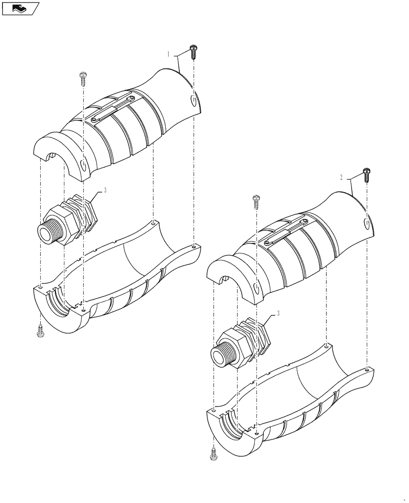 Схема запчастей Case IH 4025 - (35.310.AE[01]) - HYDRAULIC HOSE GRIP (35) - HYDRAULIC SYSTEMS