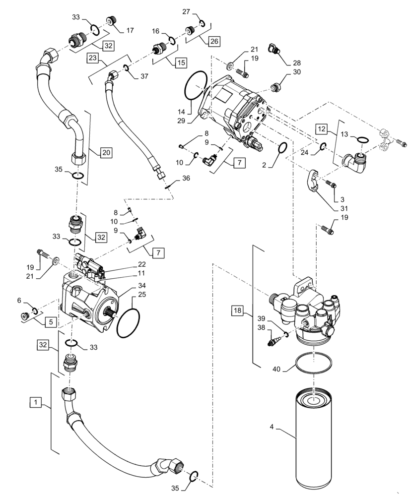 Схема запчастей Case IH MAGNUM 370 - (35.000.AA[11]) - CVT - TWIN FLOW HYDRAULIC SYSTEM (35) - HYDRAULIC SYSTEMS