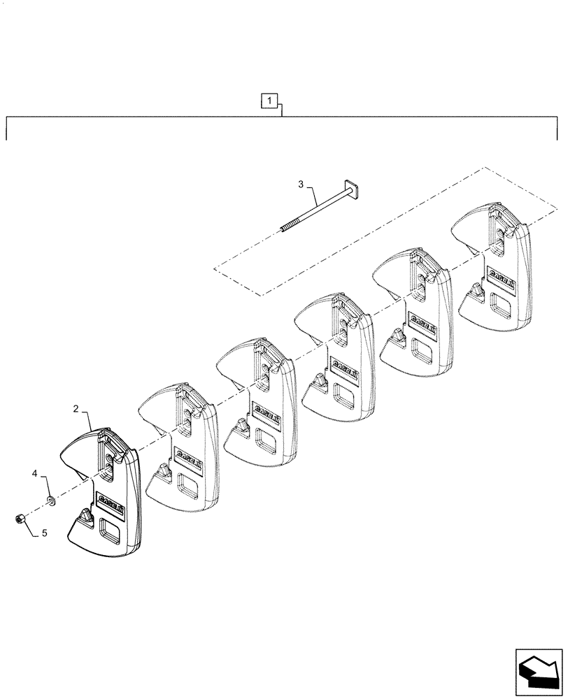 Схема запчастей Case IH MAGNUM 235 - (88.039.02) - DIA KIT, FRONT WEIGHTS, 6 X 100 LBS (88) - ACCESSORIES