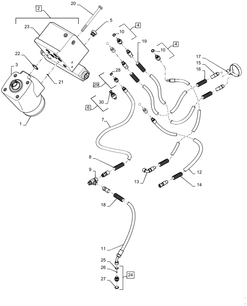 Схема запчастей Case IH MAGNUM 280 - (41.432.AC[01]) - STEERING SYSTEM, MFD WITH AUTOGUIDANCE (41) - STEERING