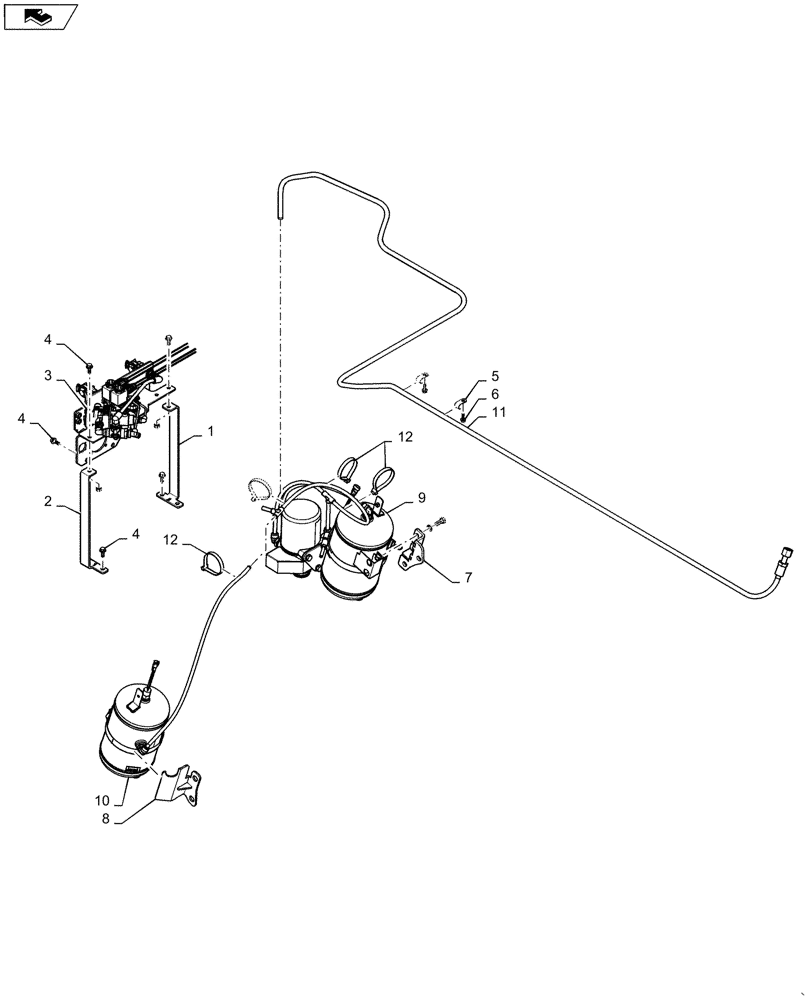 Схема запчастей Case IH MAGNUM 370 - (33.224.AF[02]) - PNEUMATIC TRAILER BRAKES HD - CVT (33) - BRAKES & CONTROLS