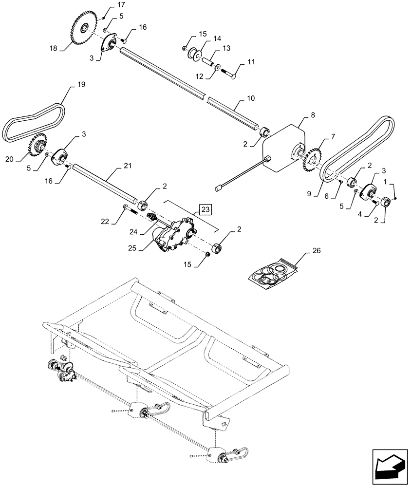 Схема запчастей Case IH 500 - (77.904.AC[05]) - METER DRIVE ASSY 70 BU SECTION (77) - SEEDING/PLANTING