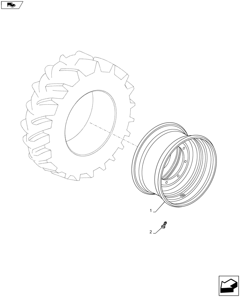Схема запчастей Case IH MAXXUM 140 - (44.511.AG[04]) - VAR - 8801601 - FRONT WHEELS (44) - WHEELS