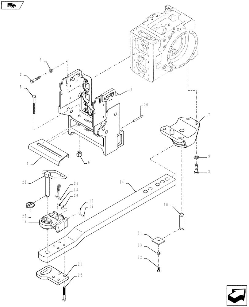 Схема запчастей Case IH MAGNUM 260 - (37.100.AA[03]) - DRAWBAR & HAMMERSTRAP, HIGH CAPACITY, CAT IV (37) - HITCHES, DRAWBARS & IMPLEMENT COUPLINGS