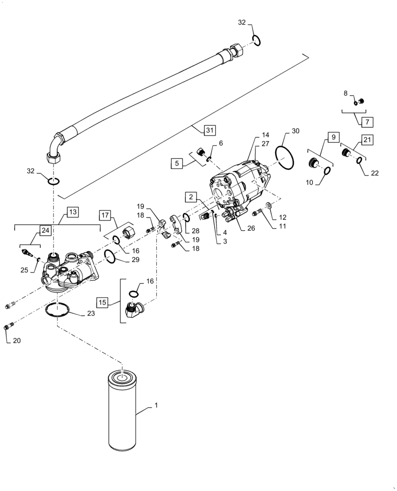 Схема запчастей Case IH MAGNUM 370 - (35.000.AA[10]) - CVT - STD/HIGH FLOW PUMP HYDRAULIC SYSTEM (35) - HYDRAULIC SYSTEMS