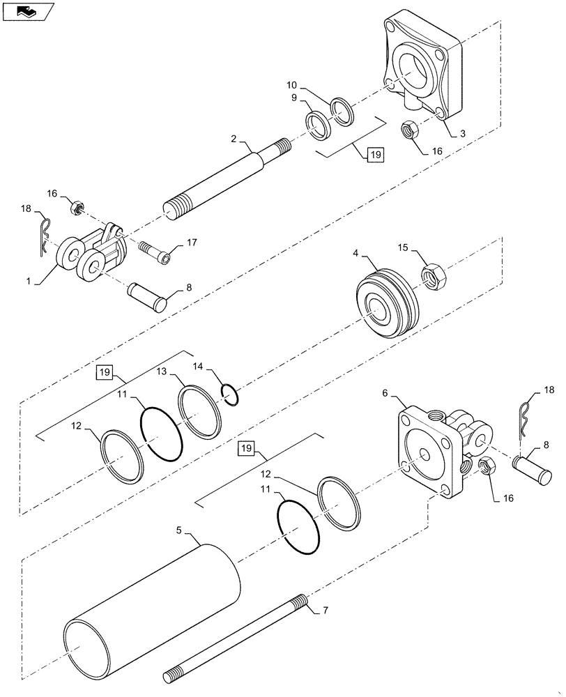 Схема запчастей Case IH 4025 - (35.100.BI[04]) - LIFT HYDRAULIC CYLINDER (35) - HYDRAULIC SYSTEMS