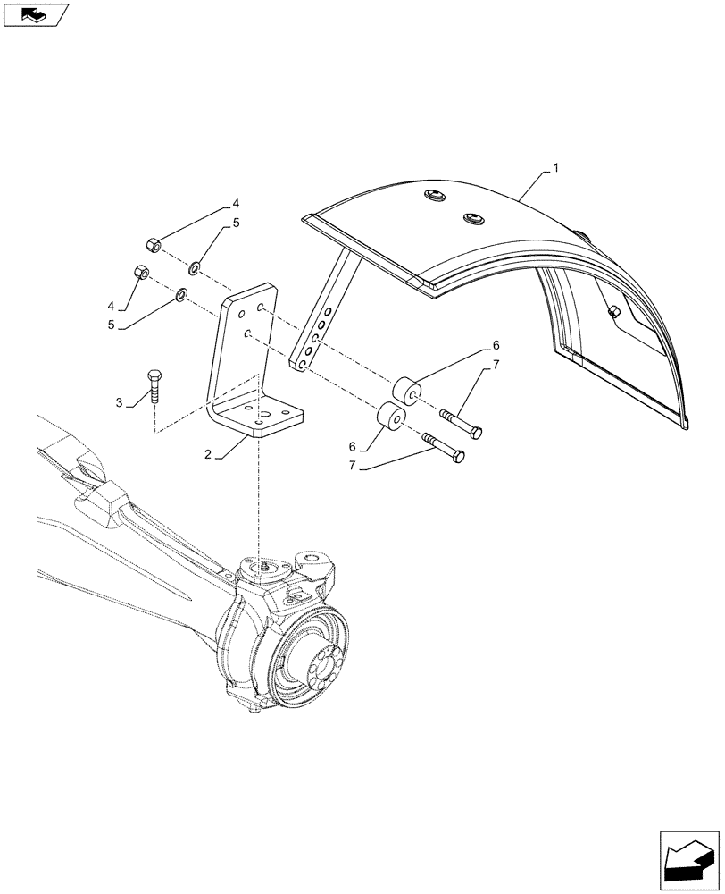 Схема запчастей Case IH FARMALL 115C - (90.116.AC[12]) - VAR - 744673 - FRONT FENDER (310MM) (90) - PLATFORM, CAB, BODYWORK AND DECALS