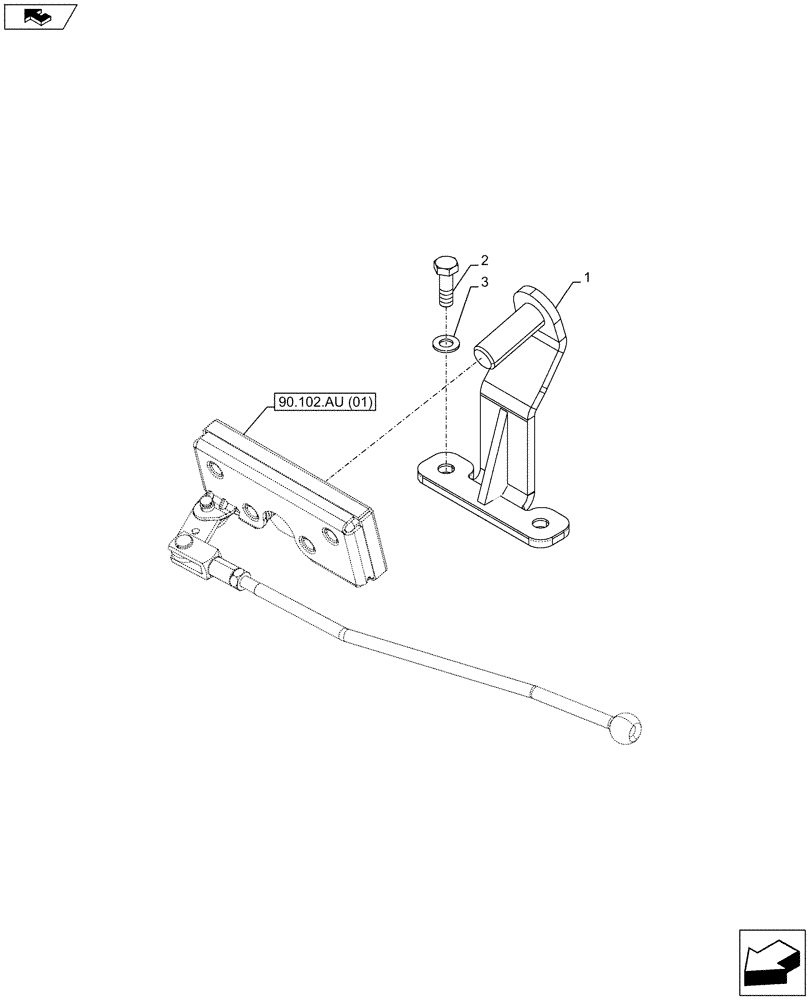 Схема запчастей Case IH FARMALL 85C - (90.102.AU[03]) - VAR - 332789 - HOOD, LOCKING DEVICE (90) - PLATFORM, CAB, BODYWORK AND DECALS
