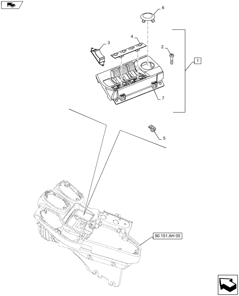 Схема запчастей Case IH MAXXUM 115 - (55.512.CL[01]) - ELECTROHYDRAULIC REAR REMOTE CONTROL VALVES - ELECTRONIC CONTROLS (55) - ELECTRICAL SYSTEMS