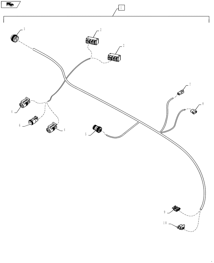 Схема запчастей Case IH 500 - (55.516.AT[01]) - HARNESS DISK DRILL CONTROL (55) - ELECTRICAL SYSTEMS