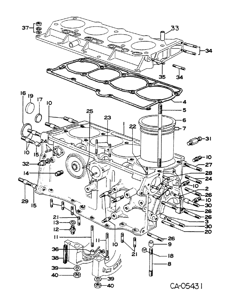 Схема запчастей Case IH 284 - (12-04) - POWER, GASOLINE ENGINE, MAZDA, CRANKCASE Power